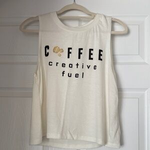 Love Culture Coffee Creative Fuel White Muscle Tee